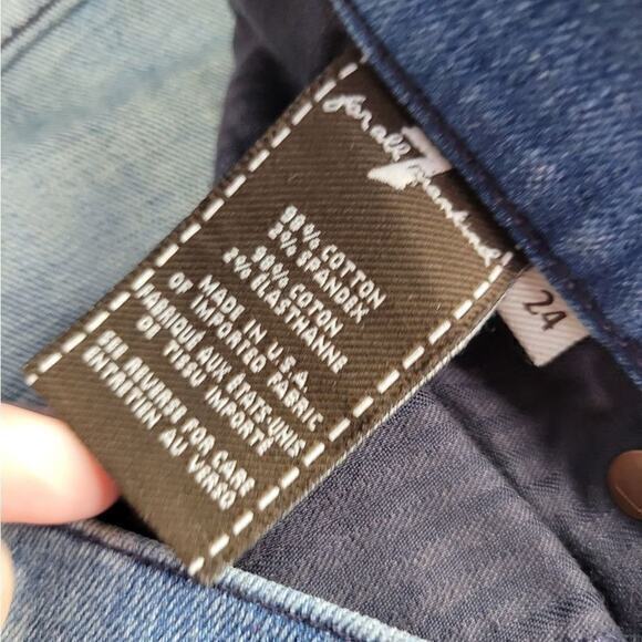 7 For All Mankind‎ 7FAM Women's Cropped Skinnies Chevron Jeans Size 24 - Picture 6 of 7